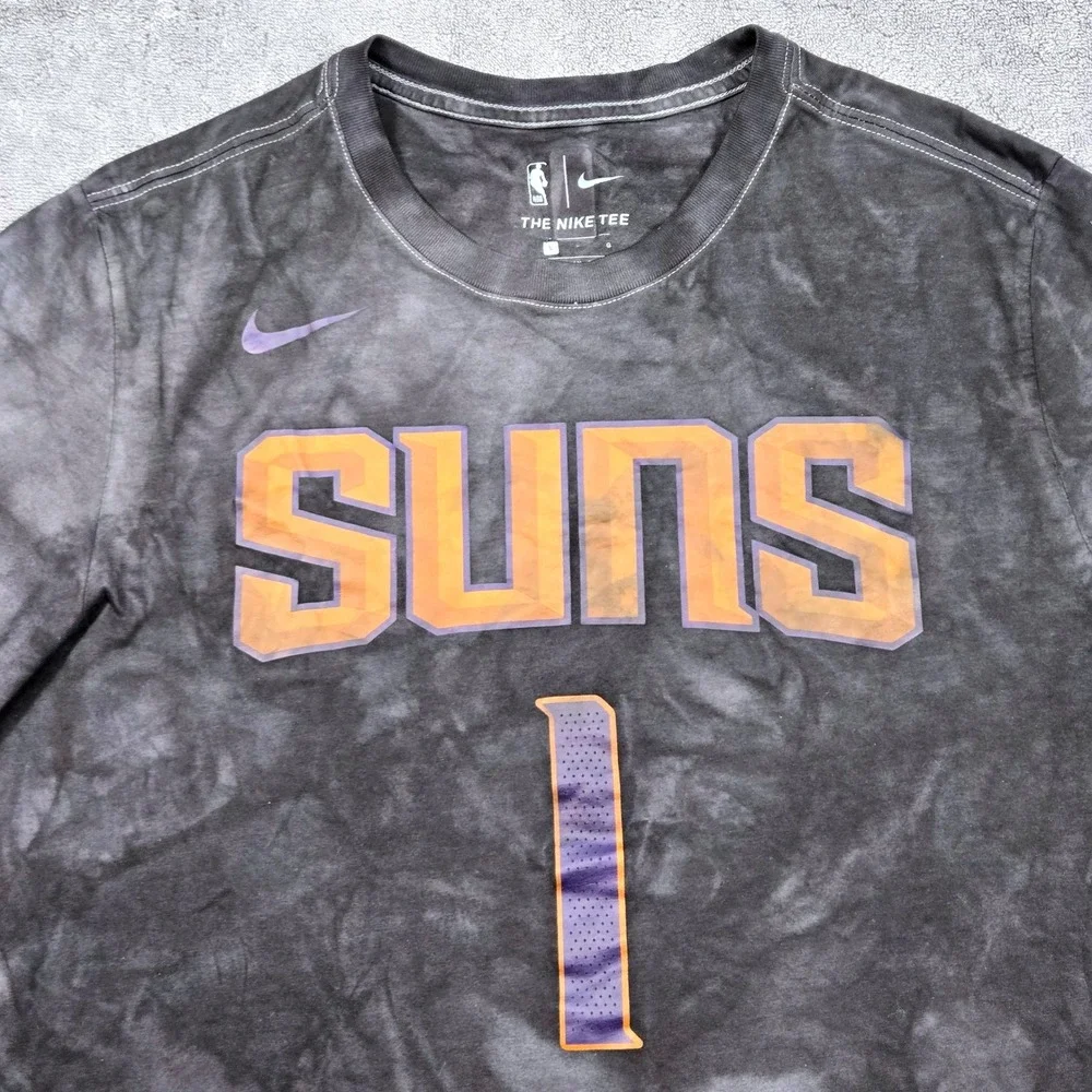 Nike‎ Phoenix Suns Devin Booker Mens Large Black Tie Dye NBA T-Shirt Good CV8548